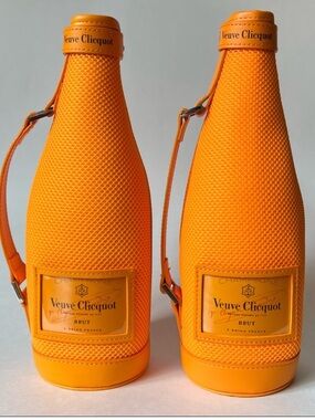 Veuve Clicquot Orange Champagne Bottle Travel Tote SET OF 2
